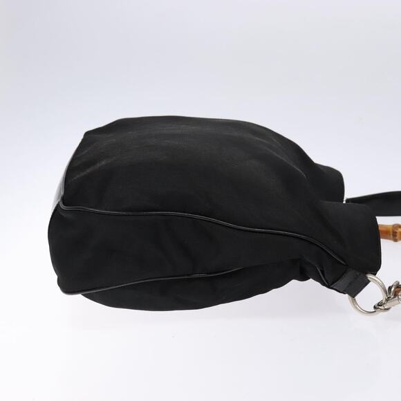 GUCCI Bamboo Shoulder Bag Canvas Black Silver 001 2123 001 2123 - Picture 4 of 12